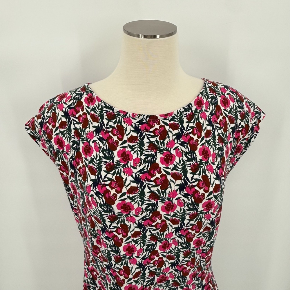 Boden Womens Jersey Floral Knee Length Dress Size 12R Sleeveless Pockets Cottage - Picture 2 of 13
